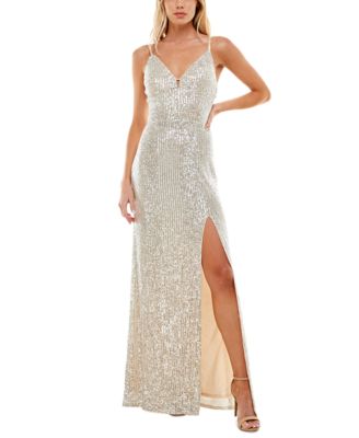 Speechless Juniors' Strappy Sequin Gown ...